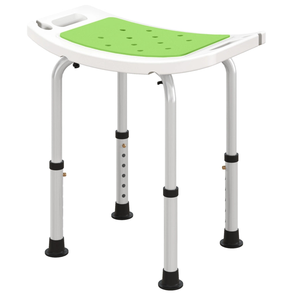 Sgabello da Doccia ¨C zephmum ¨C Lega di Alluminio, Plastica Antiscivolo, Verde, Altezza Regolabile 39-52cm