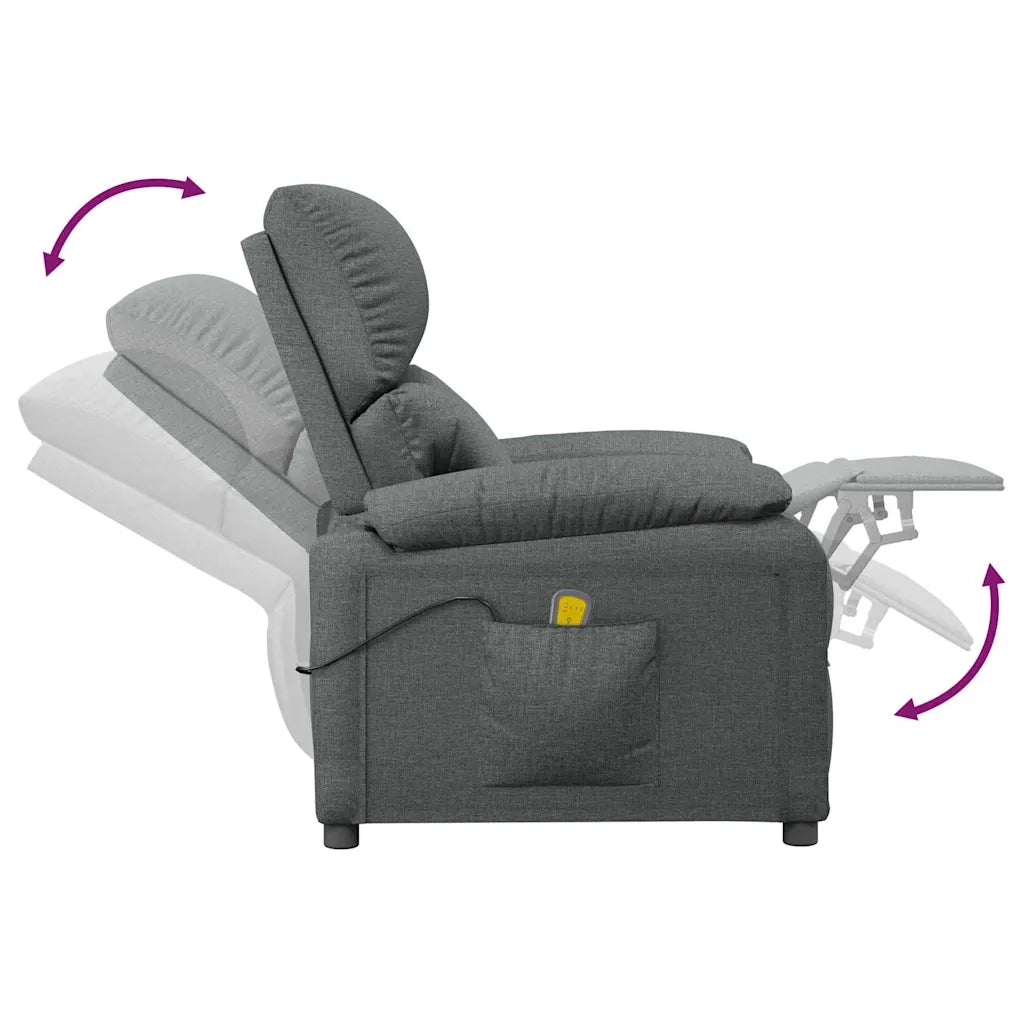 Divano Sedia-Poltrona Massaggiante Grigio Scuro in Tessuto 695082