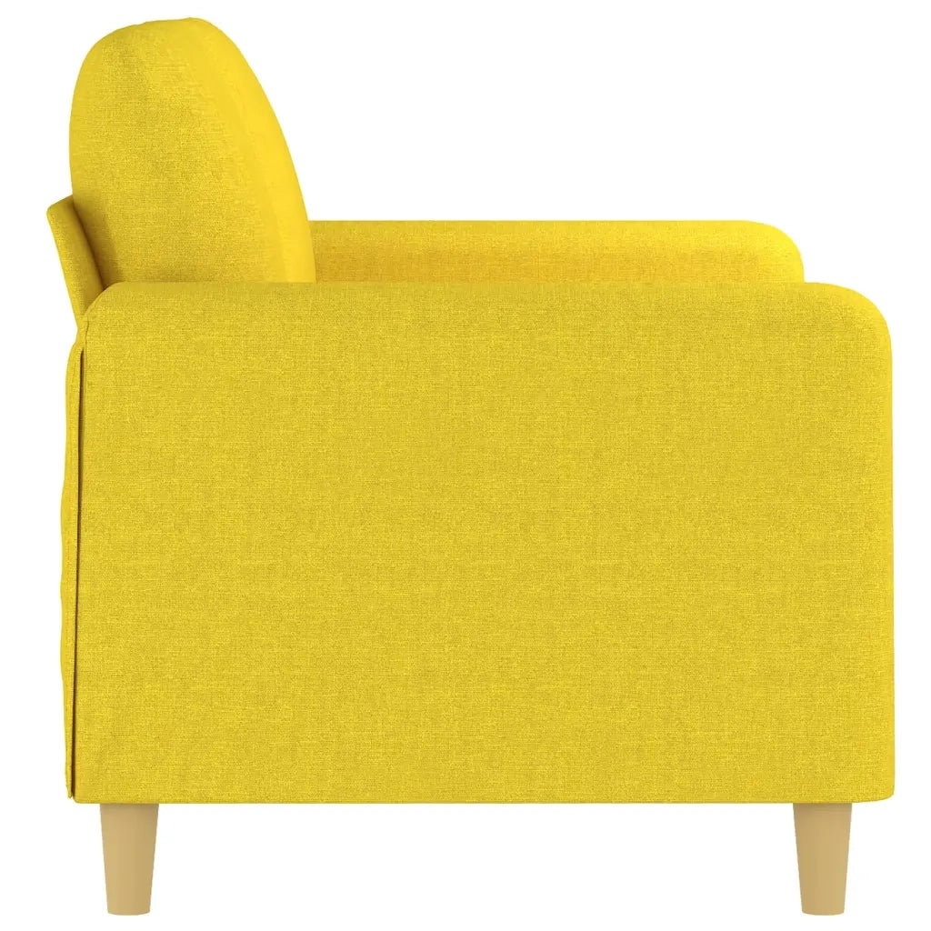 Divano a 2 Posti Giallo Chiaro 120 cm in Tessuto 359475