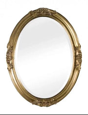 Mobili2g - specchiera in foglia oro ovale- misure: l.52 x h.62 x p.5