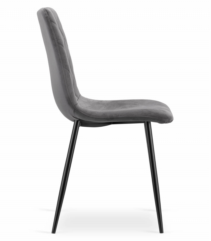 Sedia Valora TURIN in velluto grigio scuro, design ergonomico x3