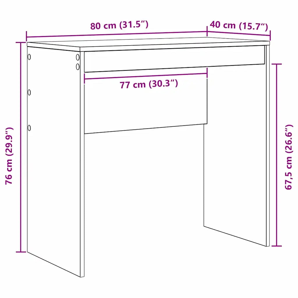 vidaXL Scrivania rovere sonoma 80 x 40 x 76 cm Legno multistrato