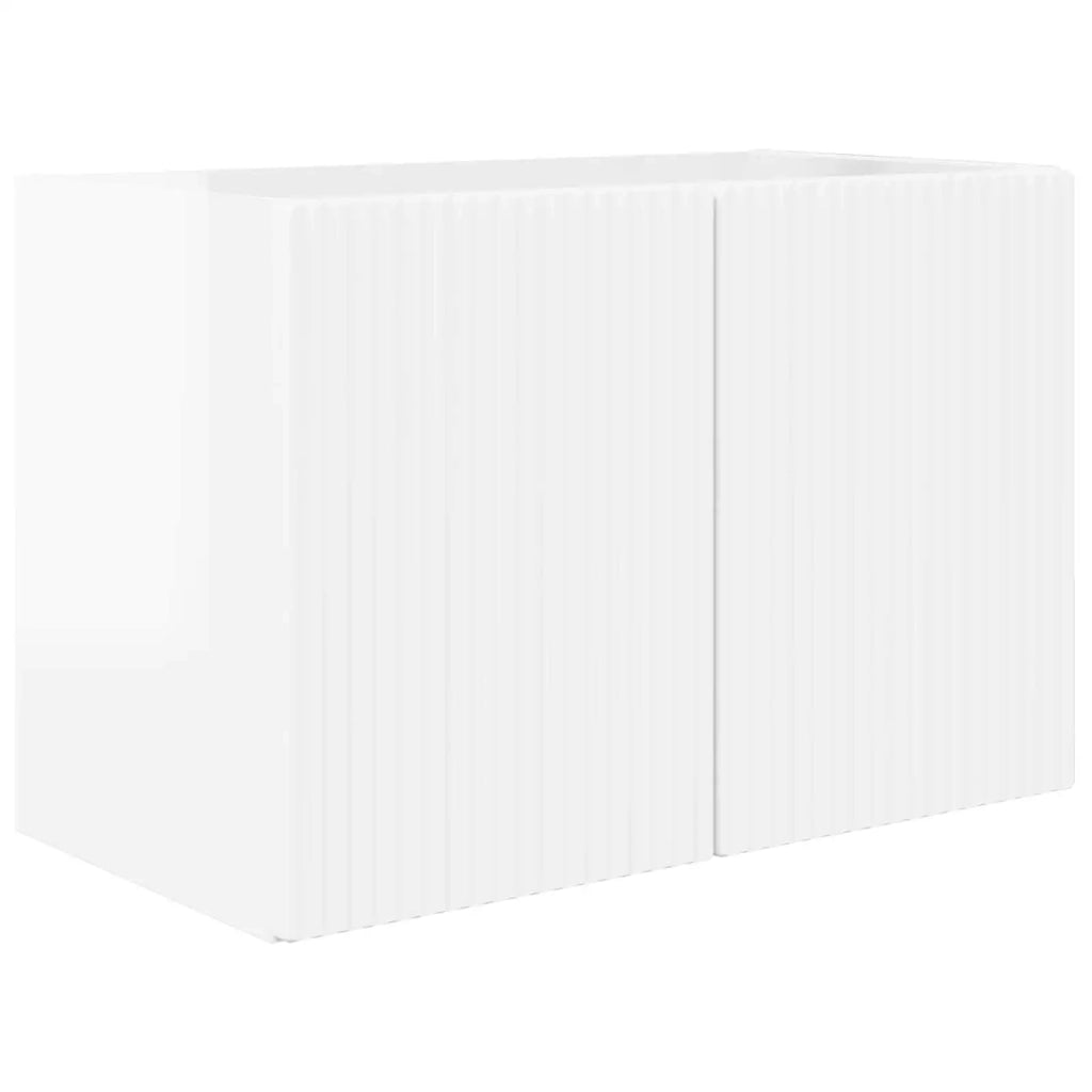 Set di Mobiletto da TV a Parete 4 pcs Bianco Lucido