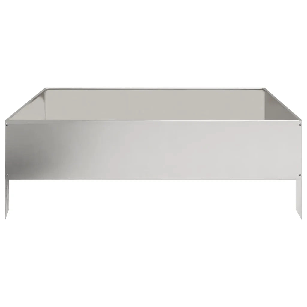 Fioriera Rialzata da Giardino 100x100x33,5 cm in Acciaio Inox