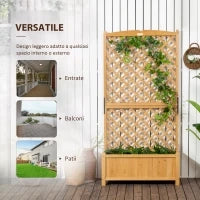 Fioriera da Esterno in Legno d'Abete con Design Verticale Rialzato, 90x45x180 cm, Giallo