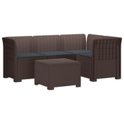 Divano da giardino 4 posti con cuscini aspetto rattan PP 3444005