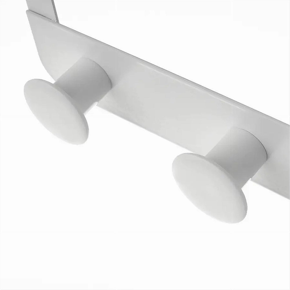 Trade Shop - Appendiabiti Da Porta Con 4 Ganci 27x11.5cm Bianco Per Asciugamani Vestiti 87781 -
