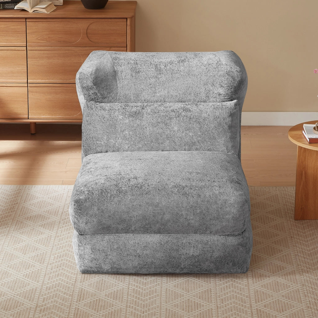 Fauteuil convertible modulare con seduta ampia e design originale in schiuma grigia 31 × 31 × 107 cm