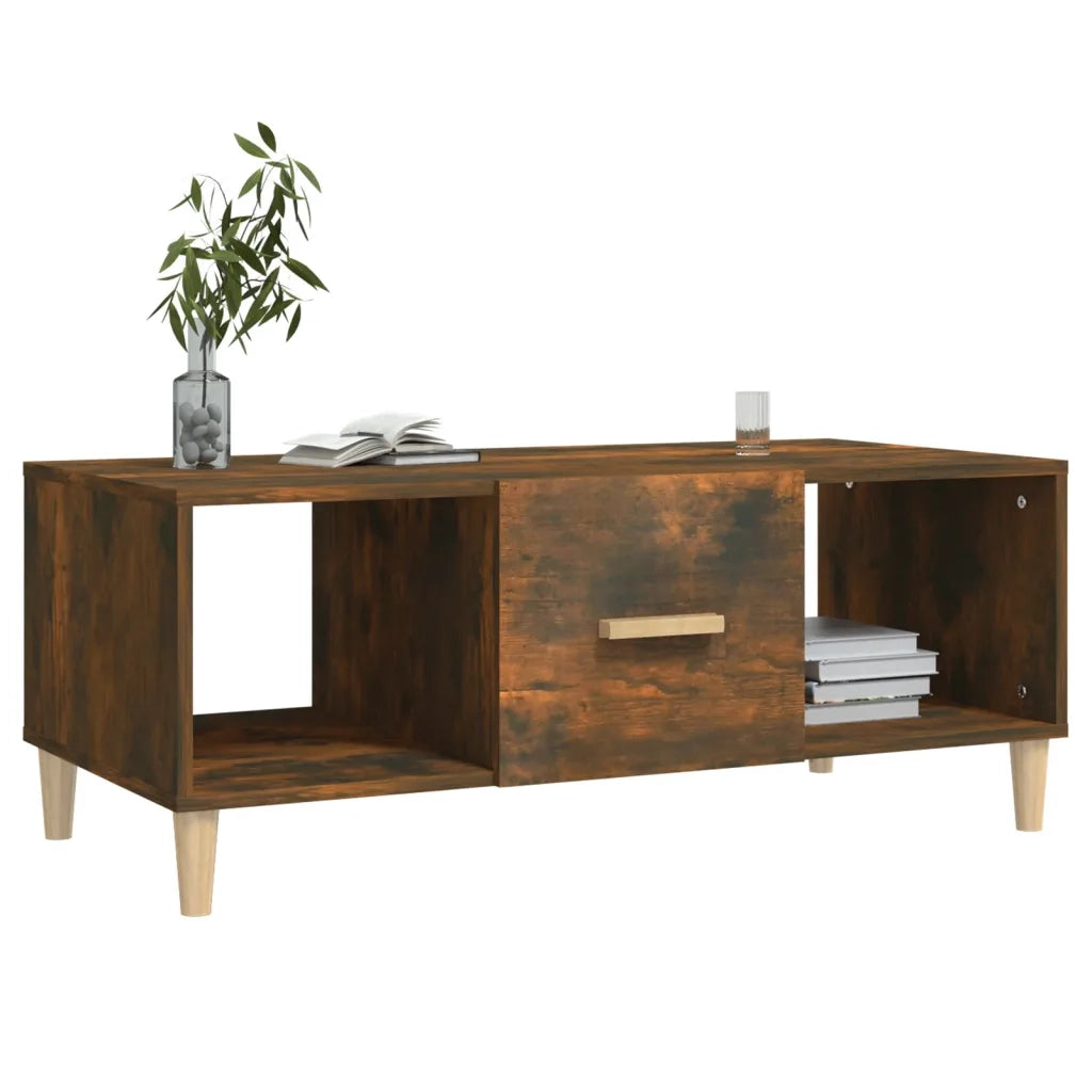 Tavolino da Salotto Rovere Fumo 102x50x40 cm Legno Multistrato 817525