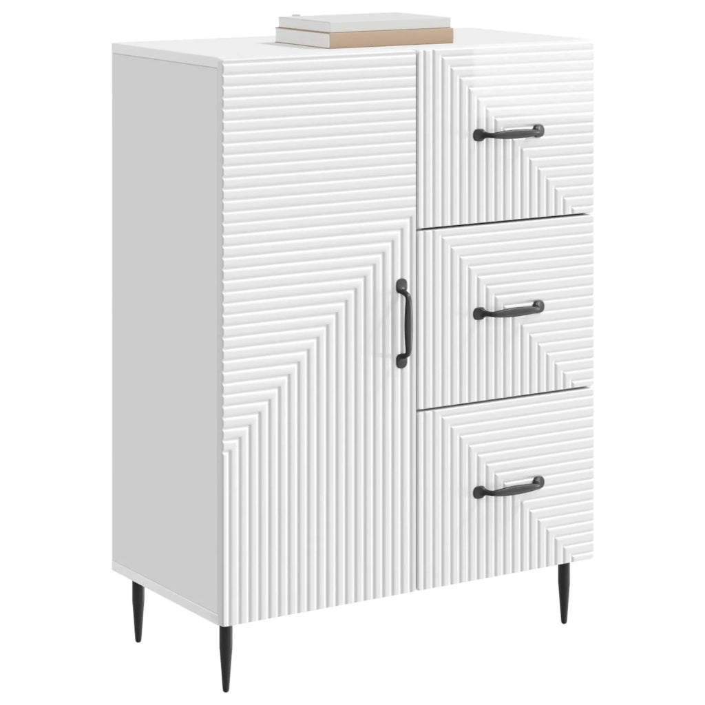 Credenza Bianco Lucido 66 x 34,5 x 89,5 cm Legno ingegnerizzato 894859