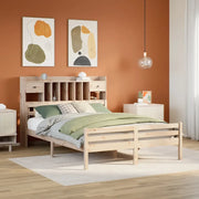 Letto Libreria senza Materasso 140x190 cm in Legno di Pino 3322255