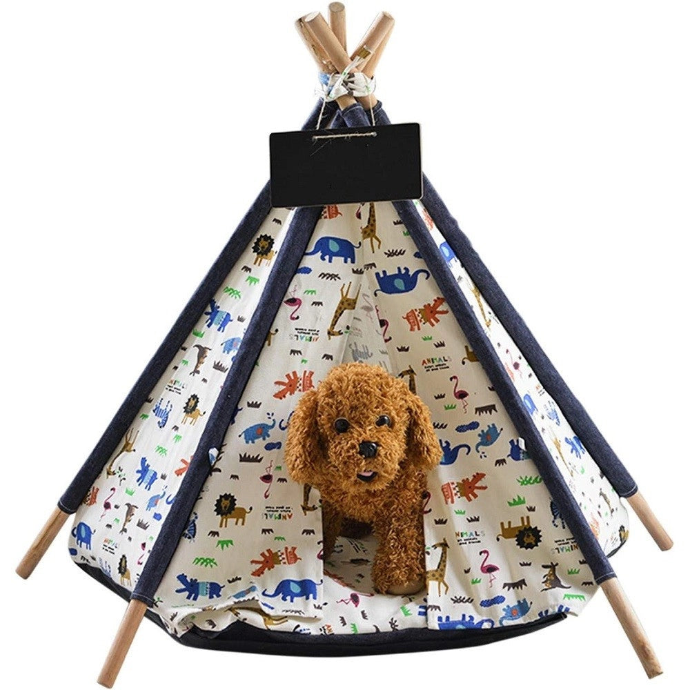 Trade Shop - Tenda Per Cani Gatti Rimovibile Lavabile Con Morbido Cuscino In Tela 60x60x90cm -