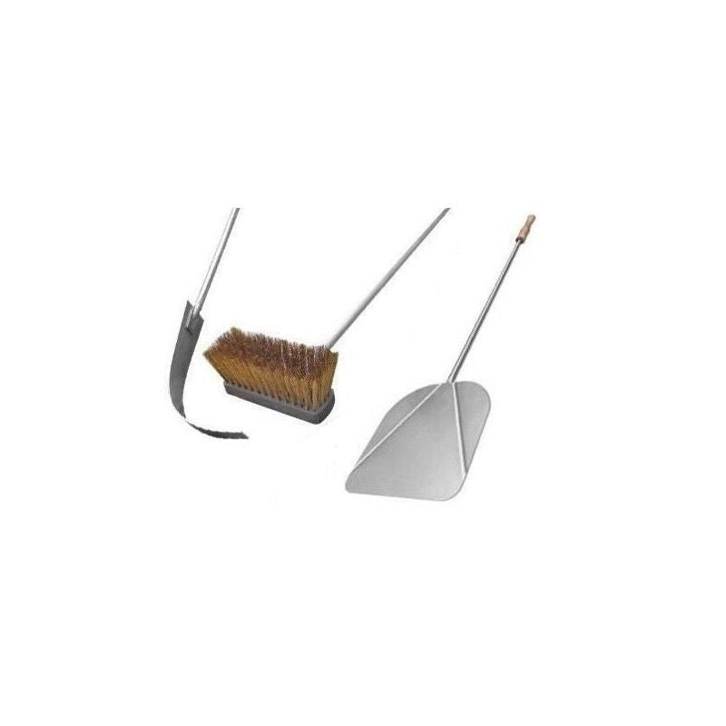 SET CON SPAZZOLA, RIMUOVI BRACE E PALA RETTANGOLARE 29X 33 CM PER FORNO E BBQ