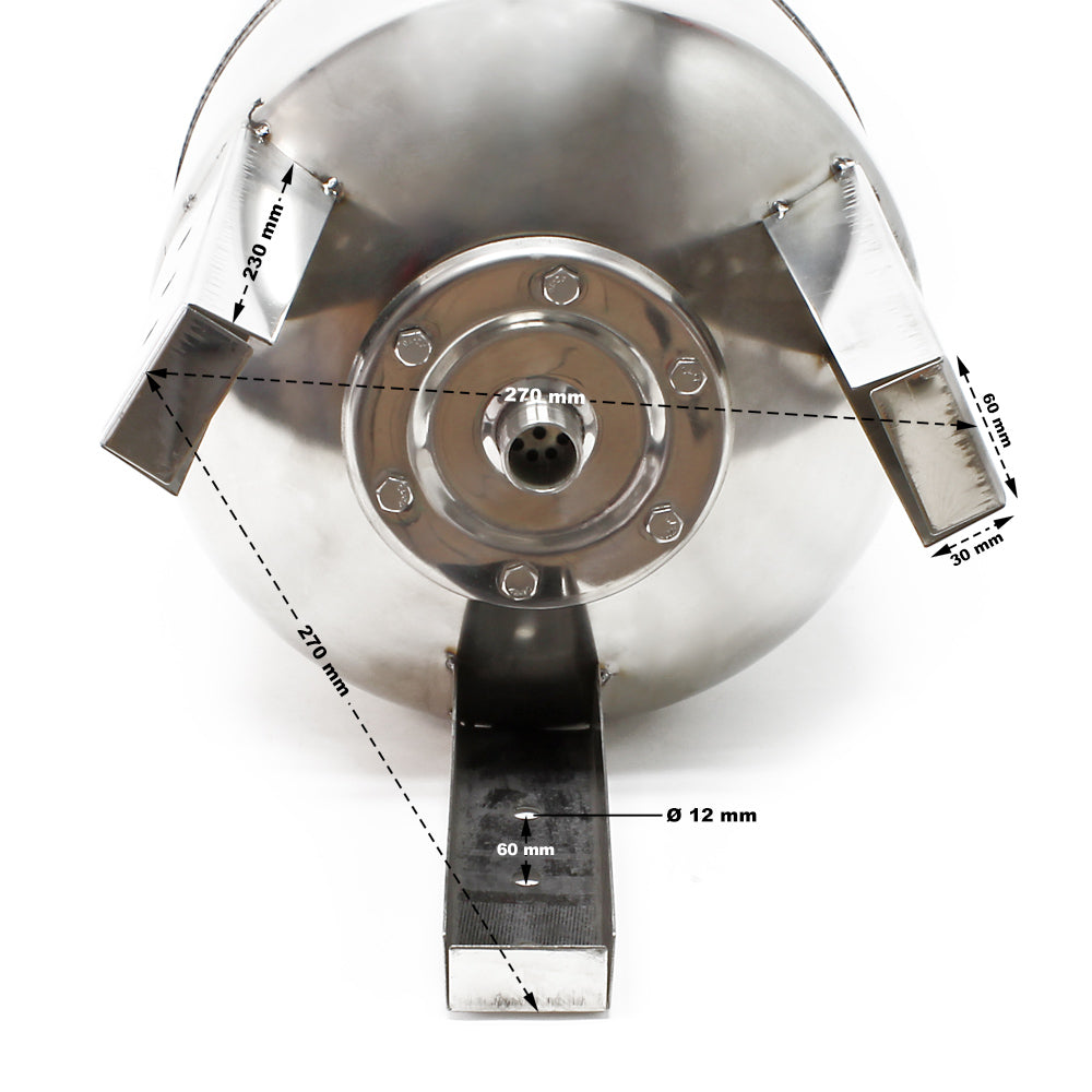 Vaso di espansione 50 l verticale acciaio inox per impianti idrici, sistemi autoclave, membrana EPDM