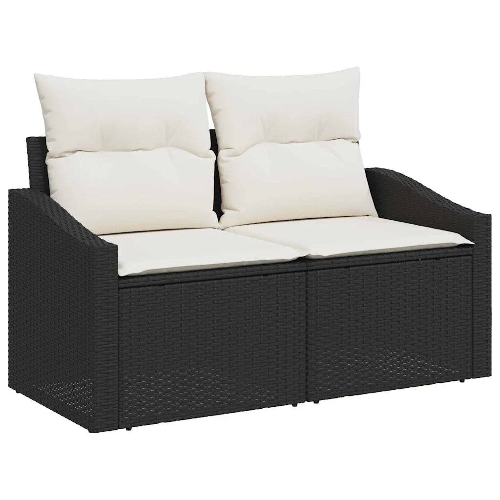 Set da Pranzo per Giardino con cuscino 6 pcs Nero e Crema 3355496