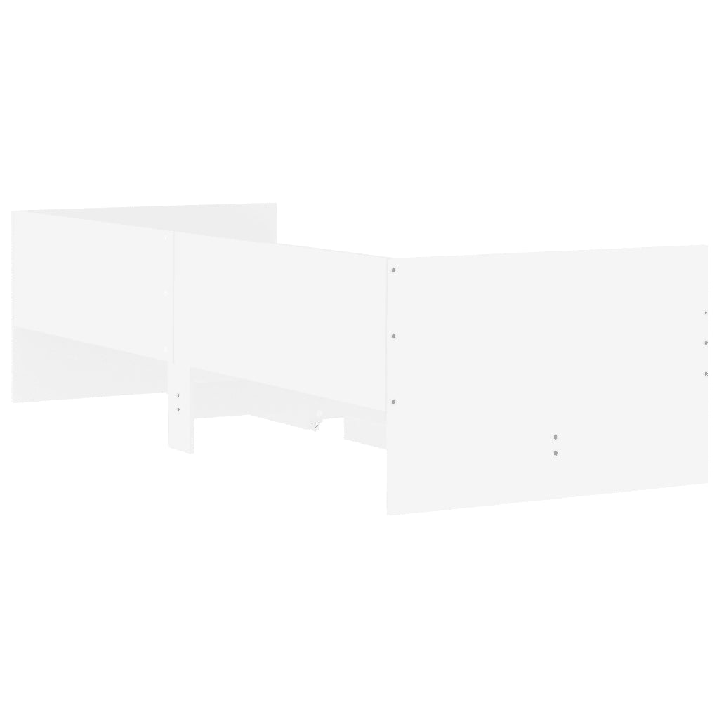 Letto singolo | Letto per adulti | Giroletto con Cassetti Bianco 90x200 cm