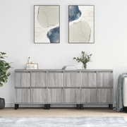 Credenze 3 pz Grigio Sonoma in Legno Multistrato 3190211