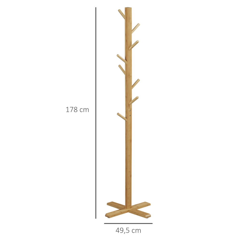 Appendiabiti a Forma di Albero ¨C Xylo ¨C Bamb¨´ Naturale 8 Ganci 178cm