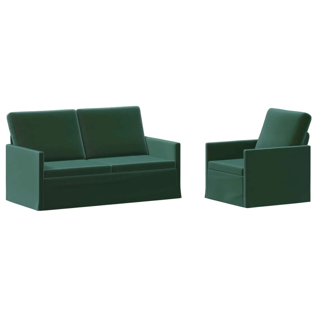Set di divani 2 pcs Verde Scuro Velluto (V) 3433205