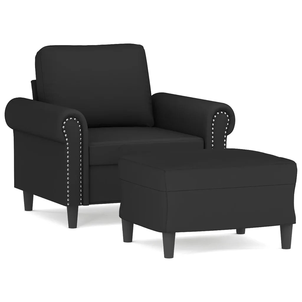 Poltrona con Poggiapiedi Nero 60 cm in Vellutocod mxl 120721