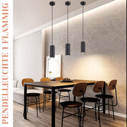 Lampada a Sospensione ZMH metallo nero GU10 1 luce moderna industriale 170 cm per soggiorno e sala da pranzo