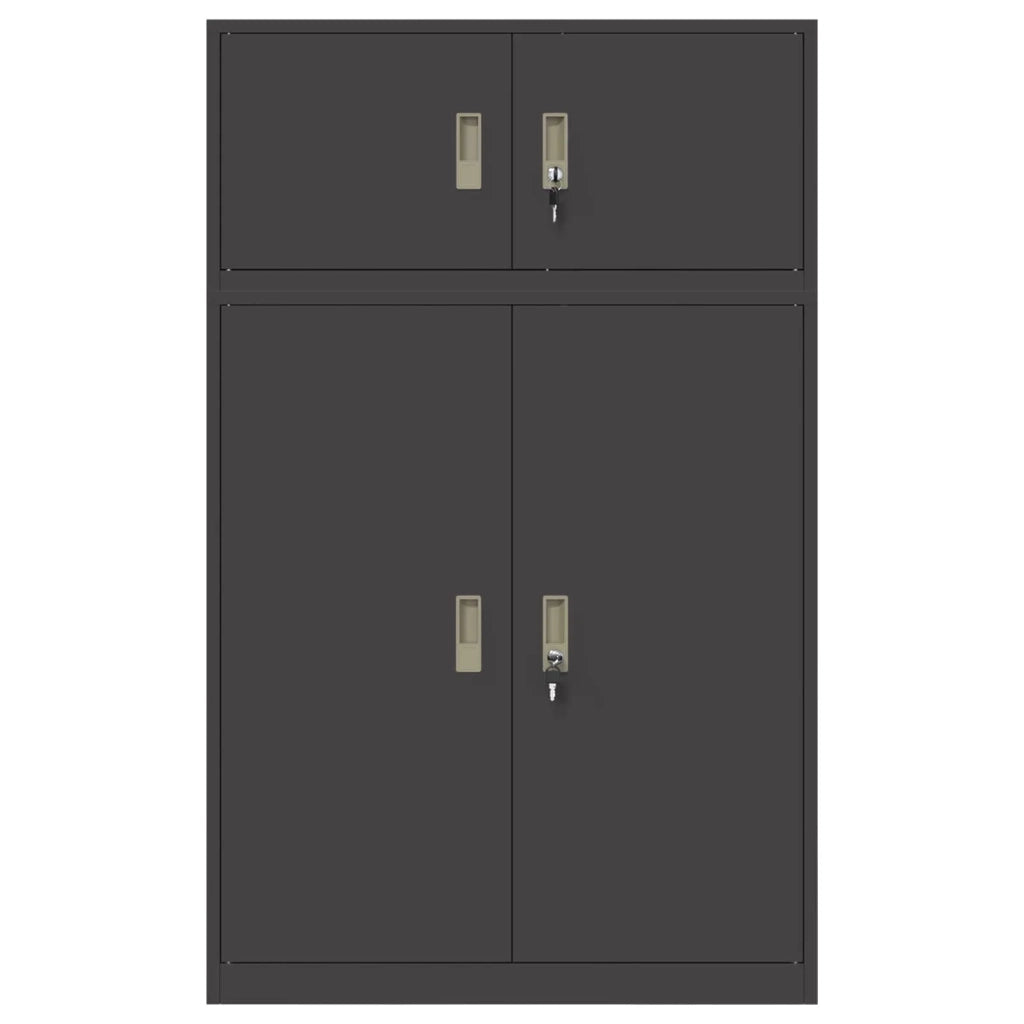 Armadio 2 pz Nero 90 x 40 x 145 cm Acciaio Bloccabile 3438645