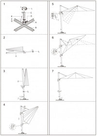 Ombrellone da Giardino Saturno Decentrato 3x4 m in Alluminio Verde Telo Tortora