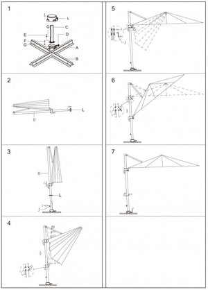 Ombrellone da Giardino Saturno Decentrato 3x4 m in Alluminio Verde Telo Tortora