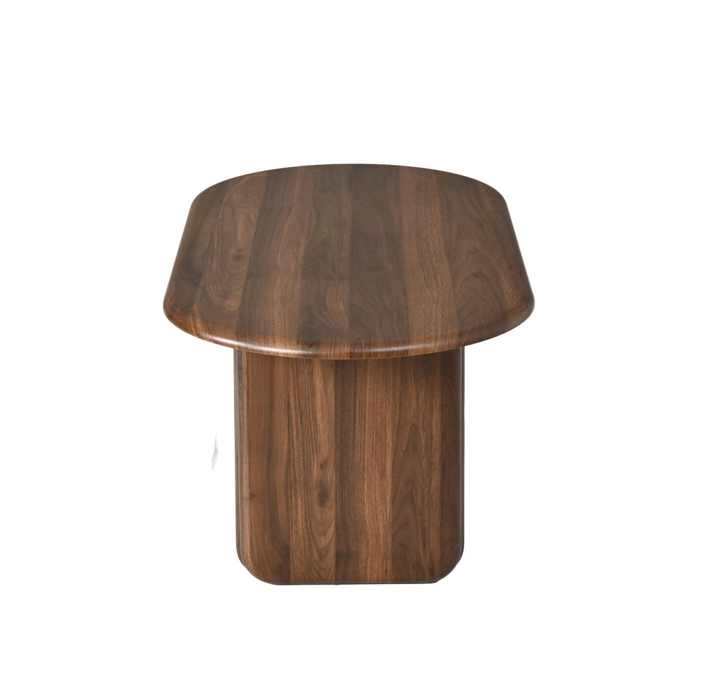 Tavolino da caffè ovale in MDF color noce 99 × 50 × 40 cm