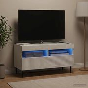 Mobile TV LED Bianco Lucido Legno ingegnerizzato 896999