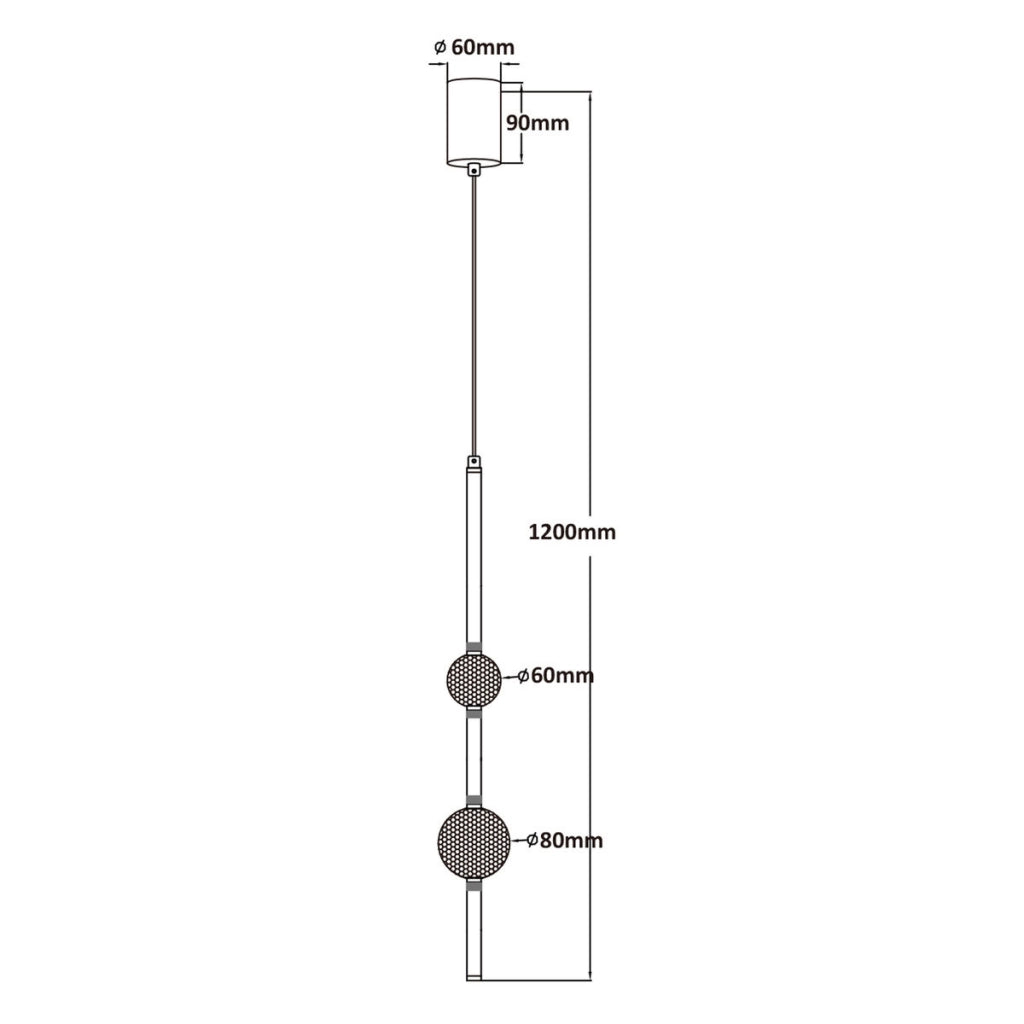 Lampada a sospensione VAKU oro sfere vetro LED 8W 4000K