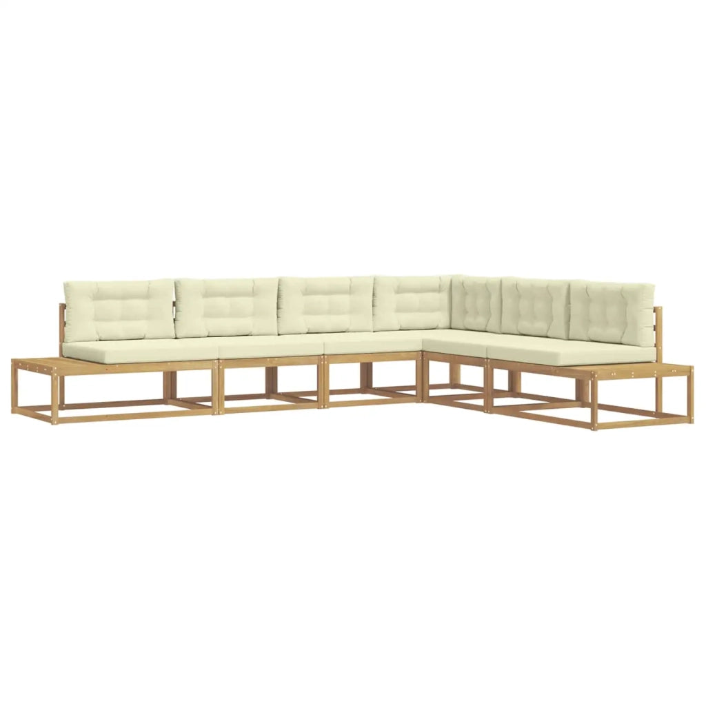 Set di divani da esterno Bianco 357 x 198,5 x 73 cm Poliestere 3387009