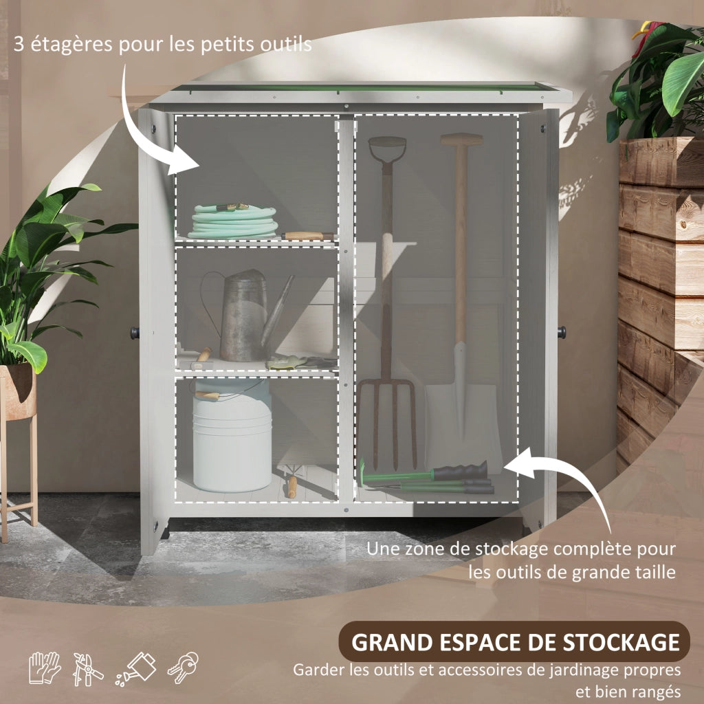 Armadio da Giardino ¨C Zephmum ¨C 2 Porte 2 Ripiani Grigio