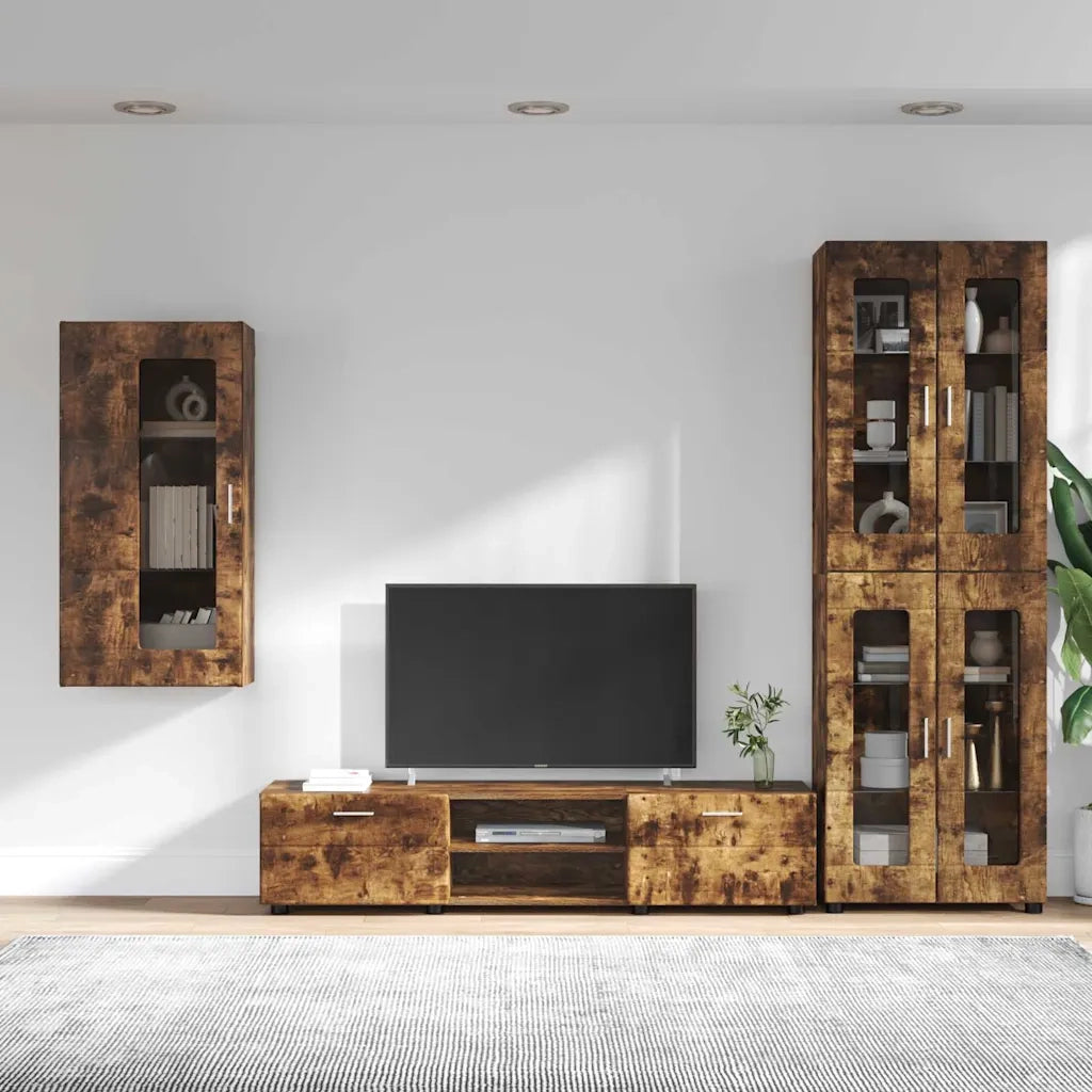 Set mobile TV FLORIN 3 pcs Rovere fumé Legno multistrato 3397949