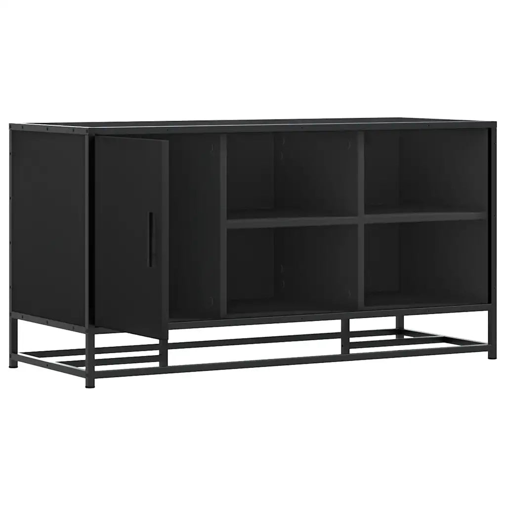 Scarpiera | Mobile per scarpe Nera 100x40x53,5 cm in Truciolato e Metallo