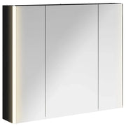 Mobiletto per specchio da Bagno | Armadio da bagno Rovere Nero 83,5 x 15,5 x 70 cm
