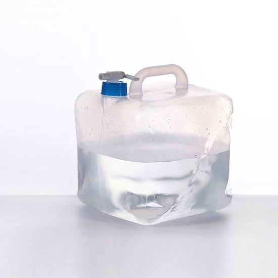 Reservatorio acqua - secchio pieghevole - contenitori Jerrycan - per attività all'aperto e campeggio - BPA-free - trasparente - blu