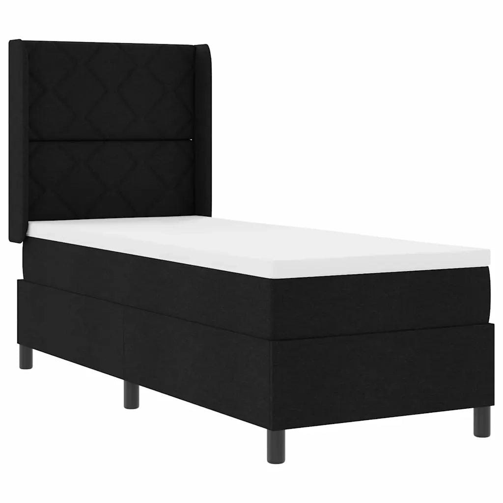 Letto a Sorgente LED con materasso Nero 80 x 200 cm Tessuto 3343534