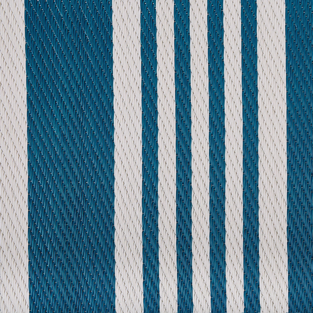 Tappeto per esterno Mat Blu Sintetico 120 x 180 cm Motivo Geometrico a Righe Eco Friendly Moderno Minimalista