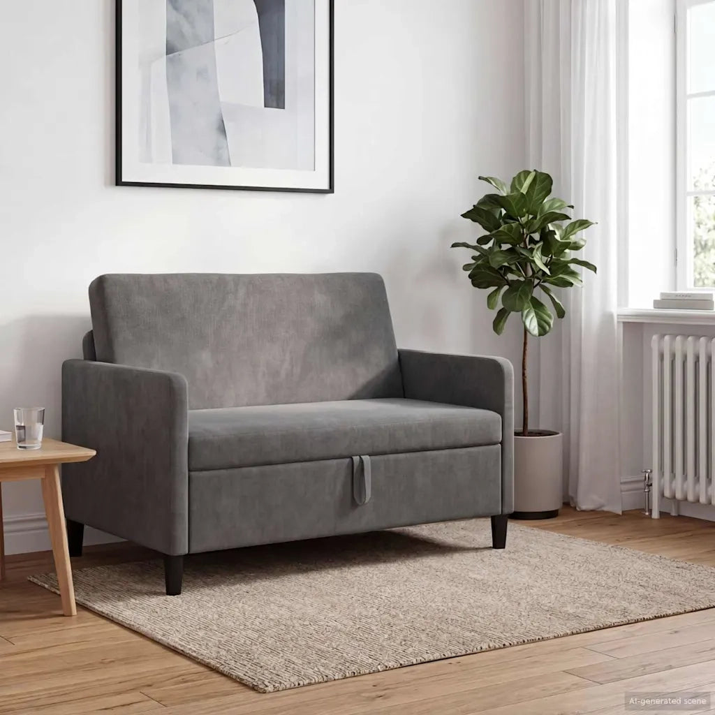 Divano con Storage Grigio Scuro 122 x 78 x 87 cm Poliestere 42036906
