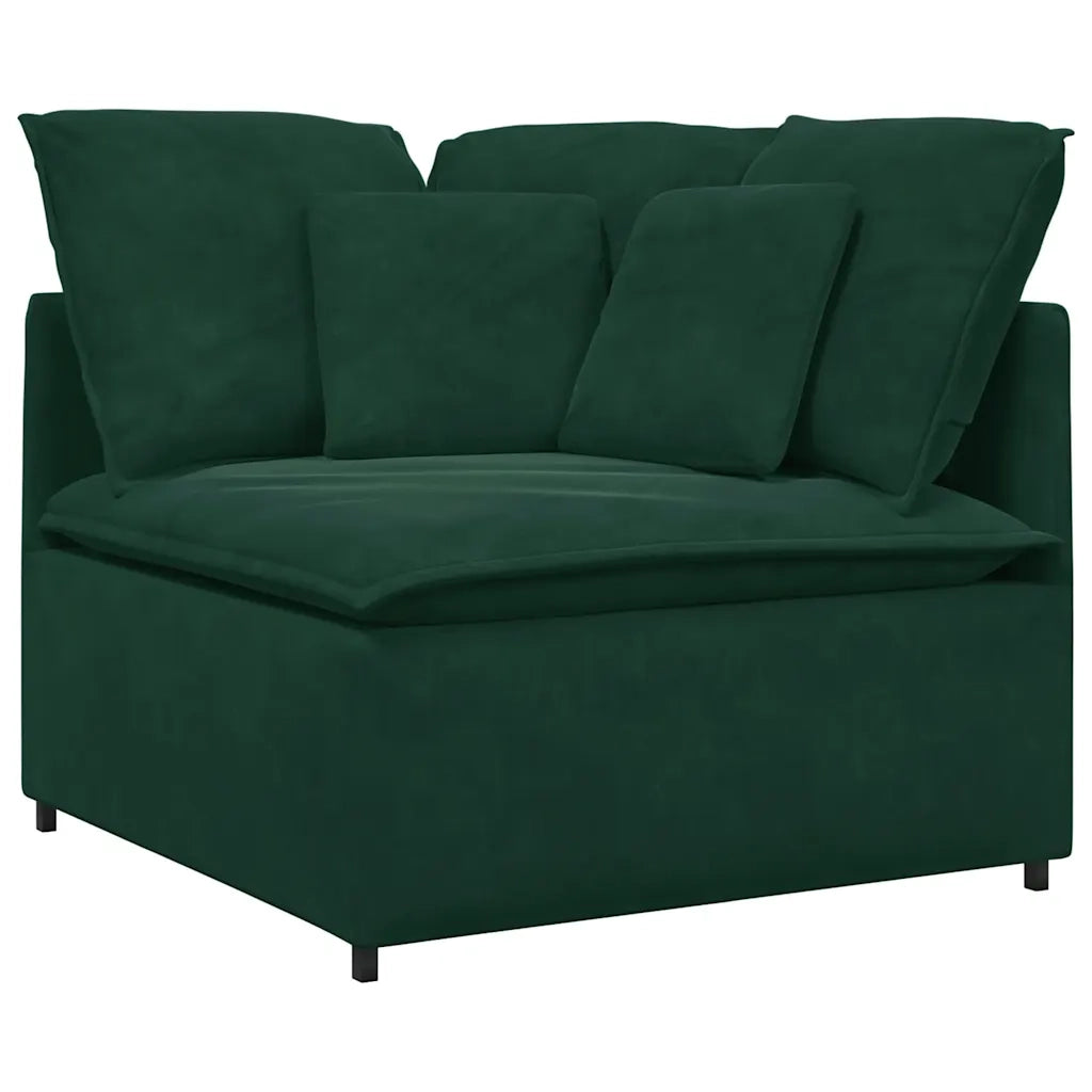 Modulo Angolare Divano Modulare con Cuscini Verde Scuro 100 cm CFW7980881