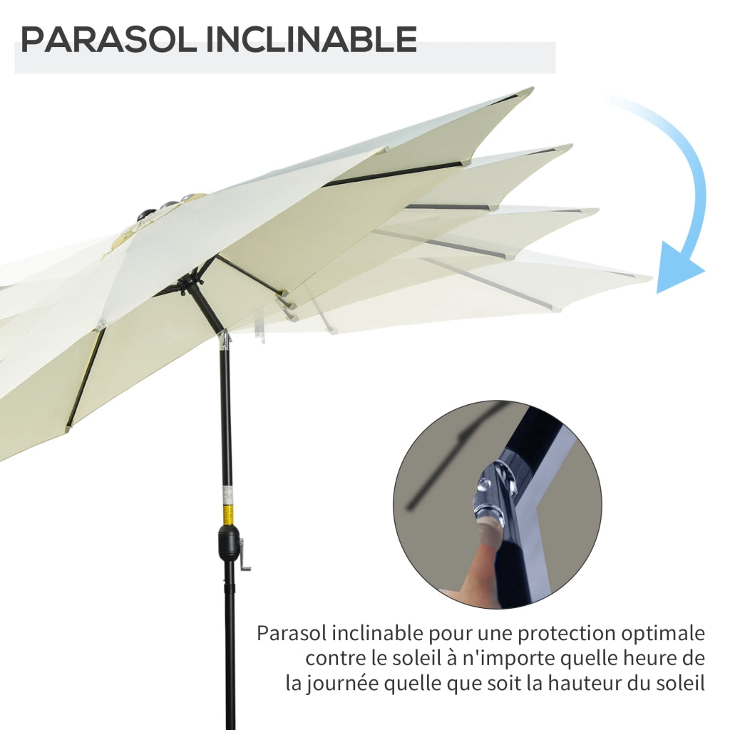 Ombrellone da giardino inclinabile ¨C zephmum ¨C Beige Polyester 180g/m2 ? 3 m