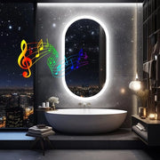 Specchio da bagno 20x32” con illuminazione LED a Bluetooth, illuminazione di sfondo, illuminazione del viso regolabile