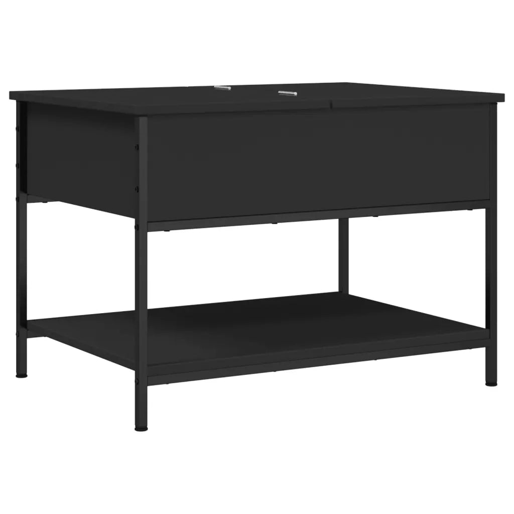 Tavolino da Salotto Nero 70x50x50cm Legno Multistrato Metallocod mxl 112258