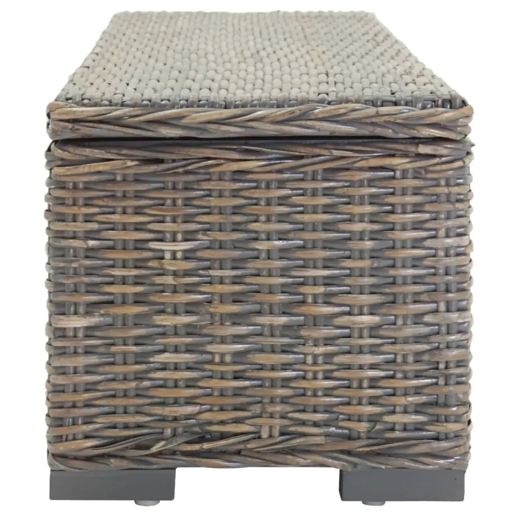 Portaoggetti Grigio 110cm Rattan Kubu Naturale e Massello Mogano 344882