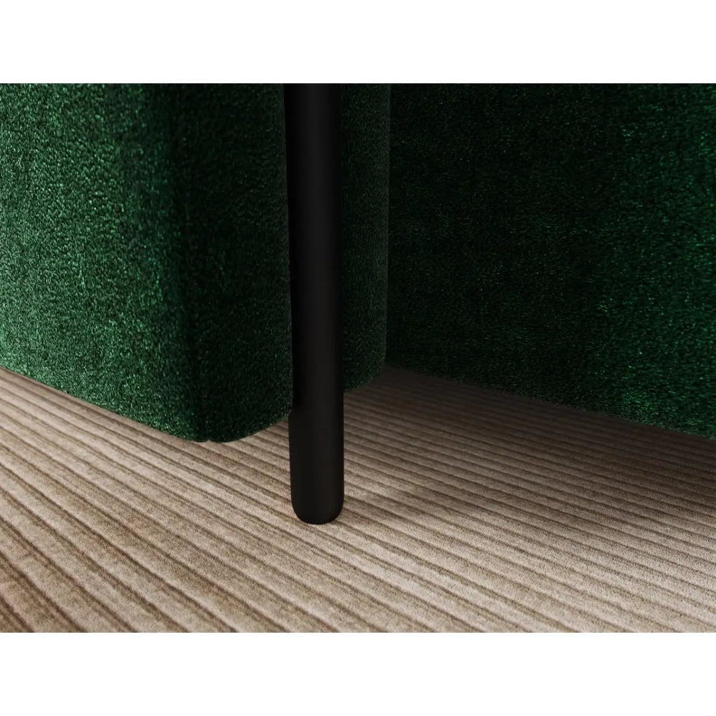 Divano ad angolo convertibile ARVESSA verde smeraldo bouclé – Angolo sinistro con contenitore