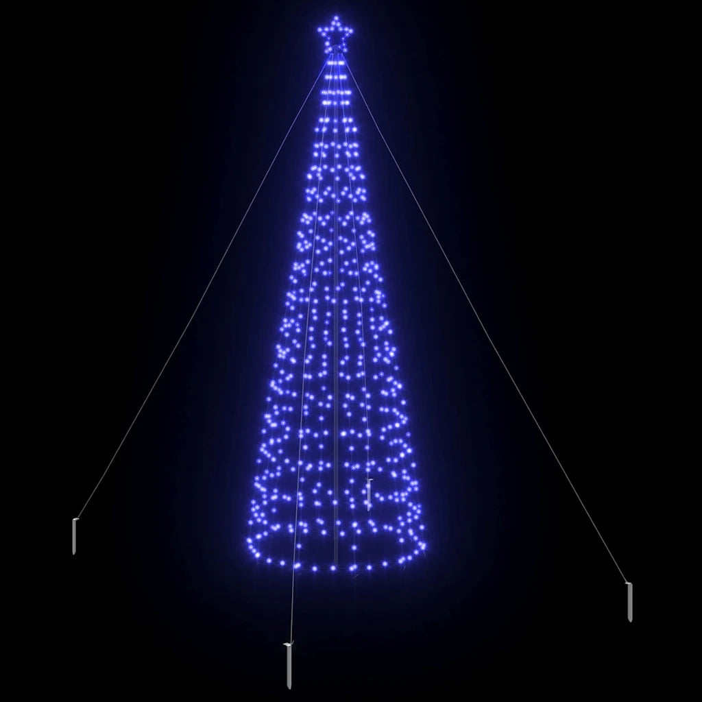 Albero di Natale LED con picchetti per il terreno Blu 400 cm