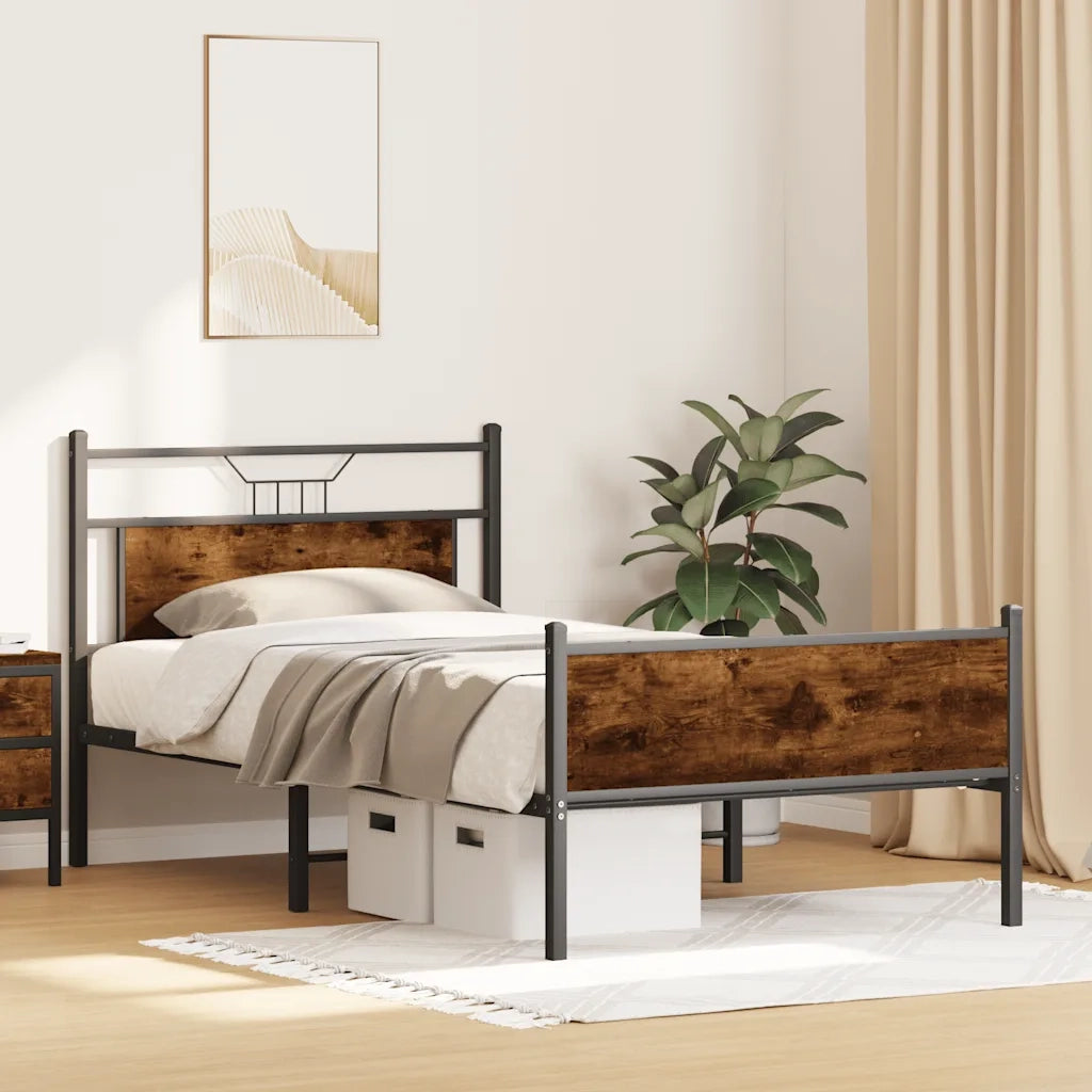 Giroletto senza Materasso Rovere Fumo 100x190 cm in Truciolato