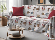 Telo Arredo Granfoulard Copritutto Salvadivano 100% Cotone Dis. Teddy - Matrimoniale - Beige