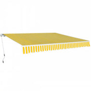 Tenda da Sole Pieghevole Manuale 600 cm Gialla/Bianca 276354
